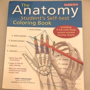 Barron’s The Anatomy Student Self-Test Coloring Book NEW